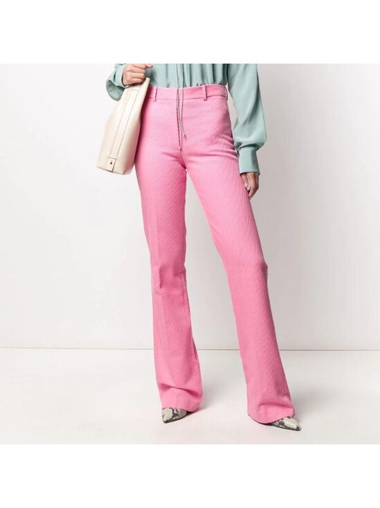 Victoria Beckham Pants - Victoria Beckham High-Waisted Slim Leg Trousers Pants Size 6 [Pink]